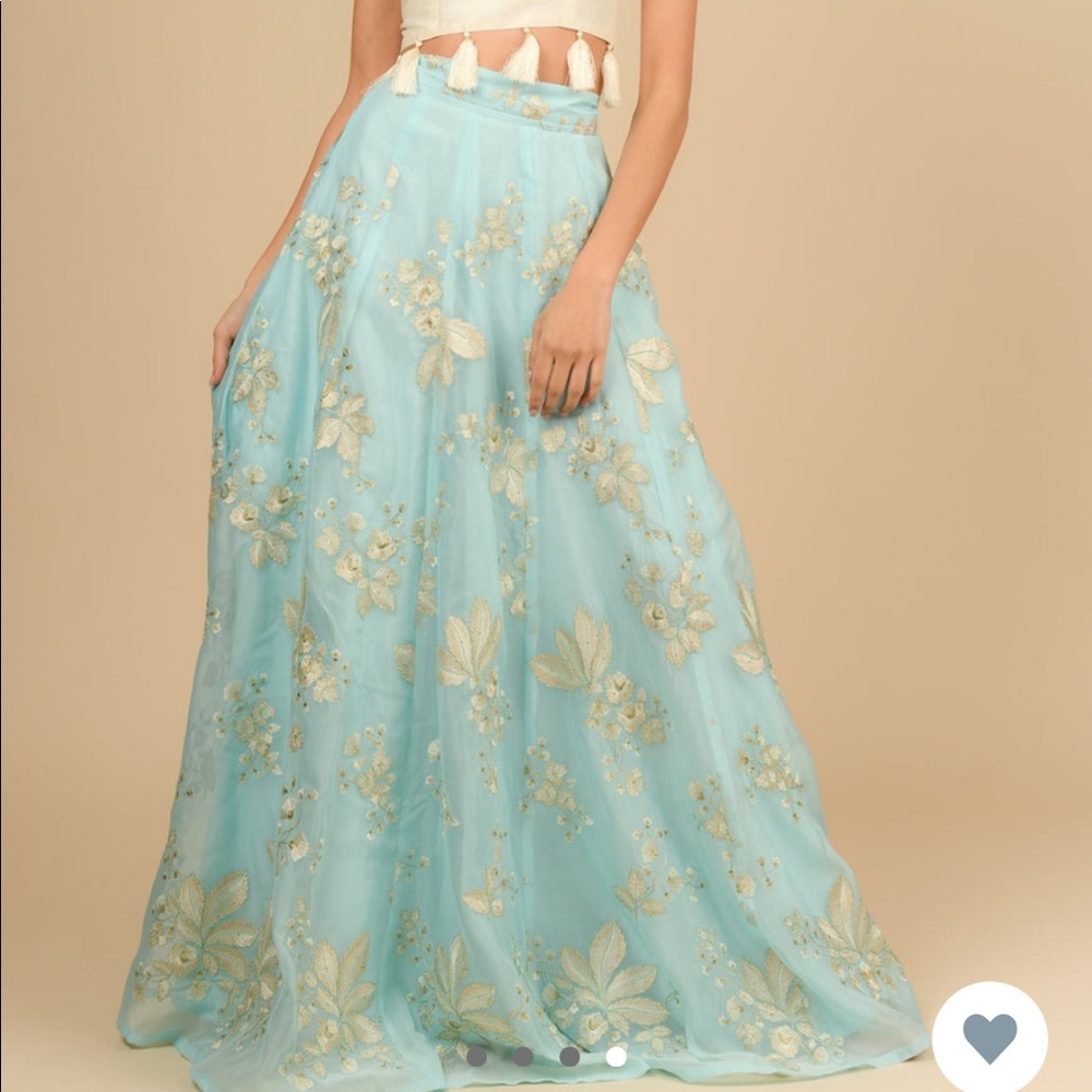 THE SAREE ROOM — Blue Floryn Skirt (Lehenga)